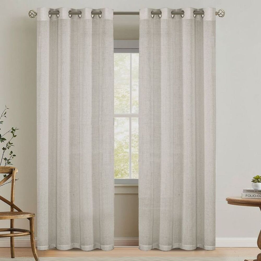 H.Versailtex -  Linen Curtains Nickel Grommet Energy  Cream